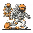 spaceman Bitcoin Orange pill tattoo design idea