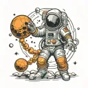 spaceman Bitcoin Orange pill tattoo design idea
