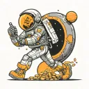 spaceman Bitcoin Orange pill tattoo design idea