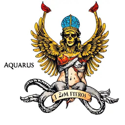 based on my birthday 12 feb 2006 I am Aquarius and cancer  tattoo design idea