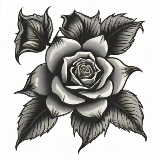 Western Rose tattoo design idea