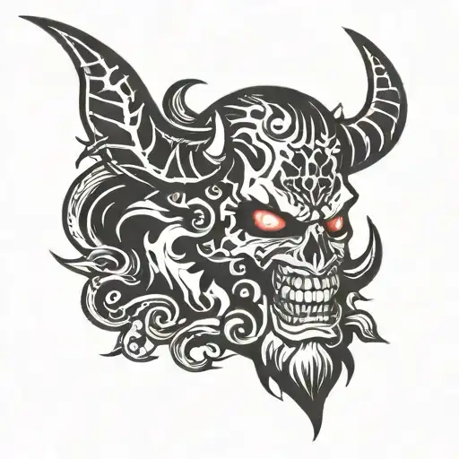 satan hell alcohol tattoo design idea