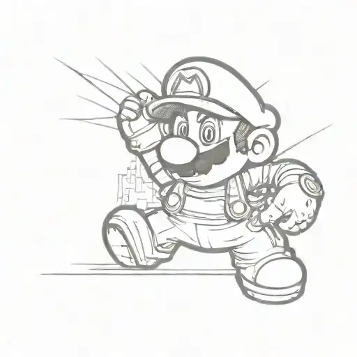 nintendo mario tattoo design idea