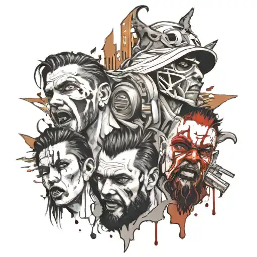 brox Los Angeles Blood gang tattoo design idea