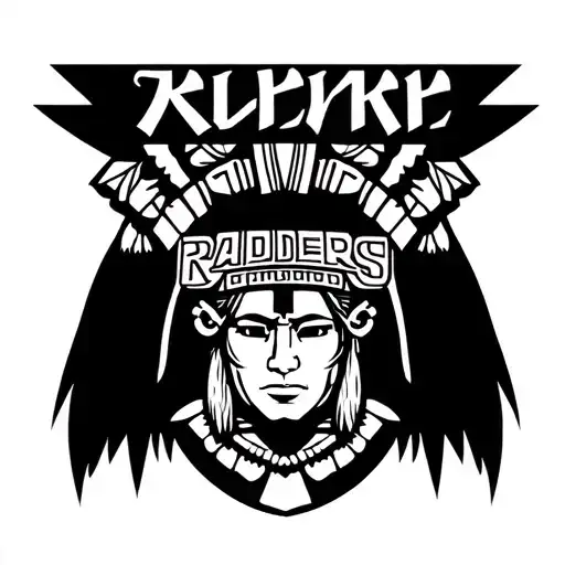 Aztec designs ,Raiders logo, my last name Lerma tattoo design idea