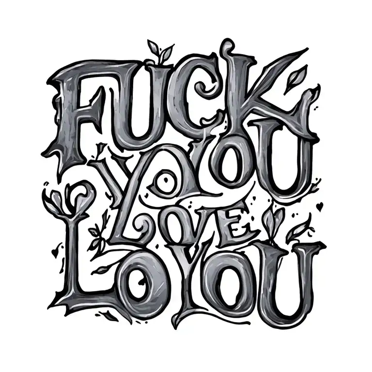 fuck you love you tattoo design idea