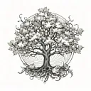 autumn tree tattoo design idea
