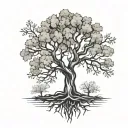 autumn tree tattoo design idea