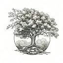autumn tree tattoo design idea