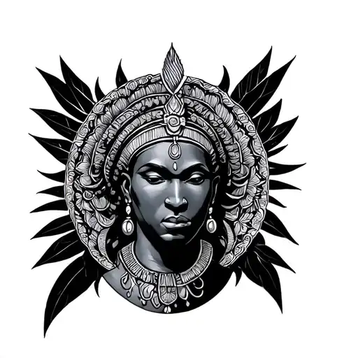 Nigerian deity Ogun tattoo design idea