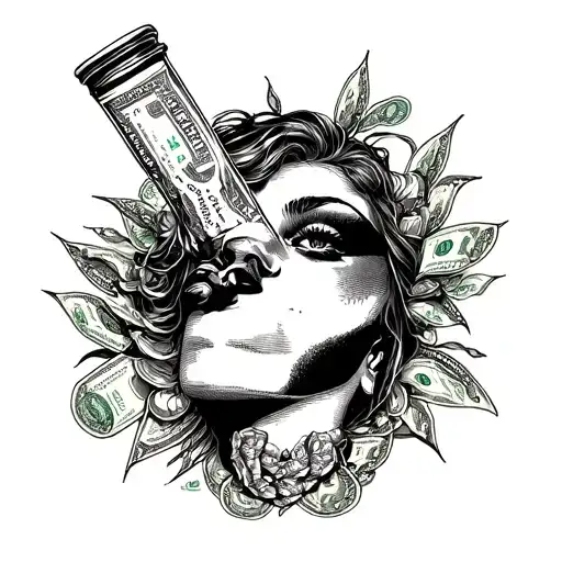 sex, drug, money tattoo design idea