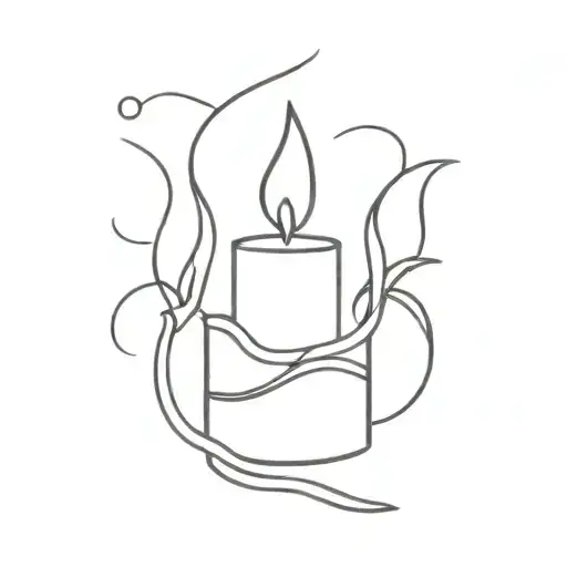 candle burning tattoo design idea