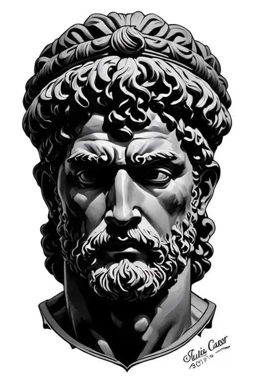 The die is cast with Julius Caesar tattoo design idea