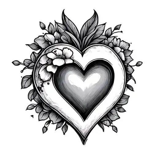 Heart Initials tattoo design idea