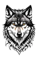 wolf looking forward tattoo design idea