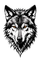 wolf looking forward tattoo design idea
