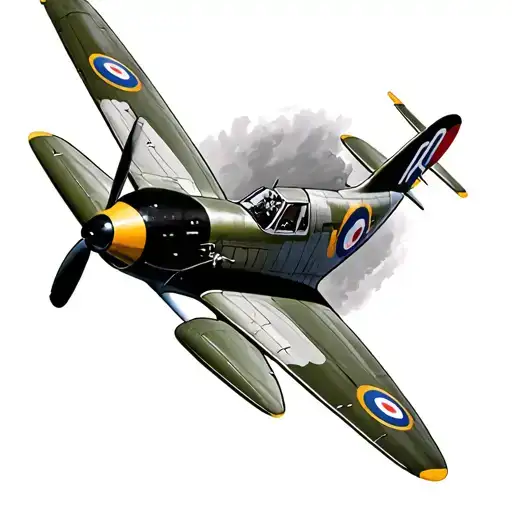 spitfire fighter plane tattoo design idea
