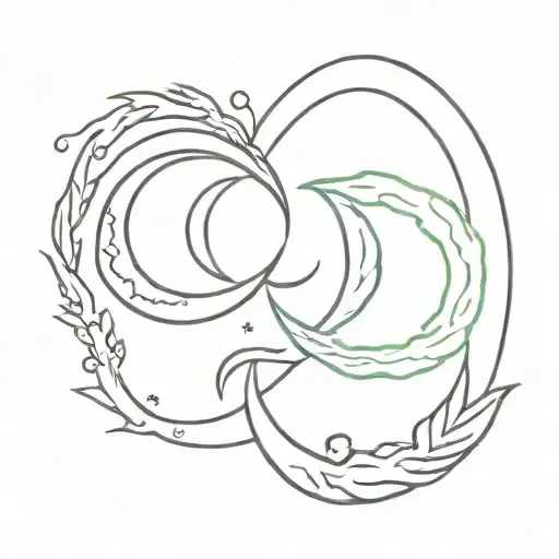 matching horseshoe with moon concept tattoo tattoo design idea