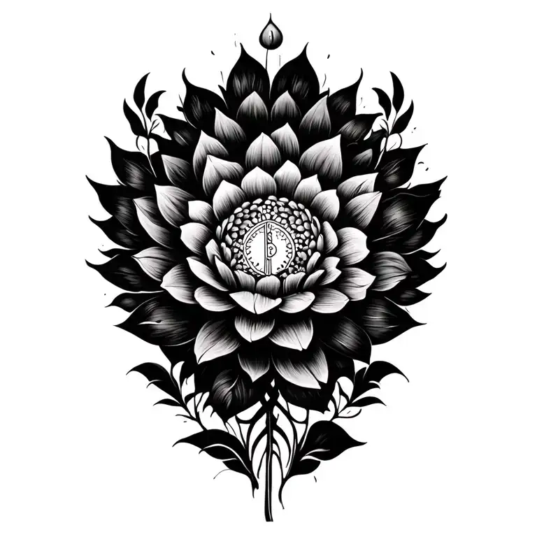 Bhagwan gita shlok name hidden in flower tattoo design idea