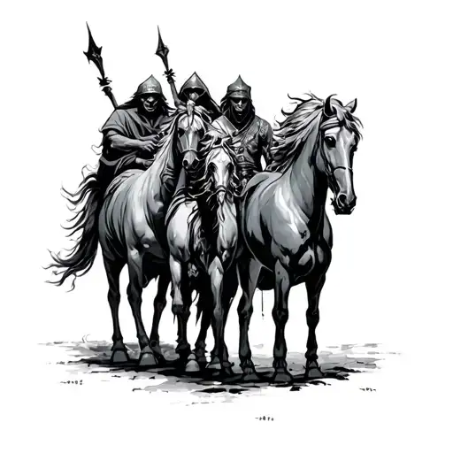 4 Horsemen Of The Apocalypse tattoo design idea