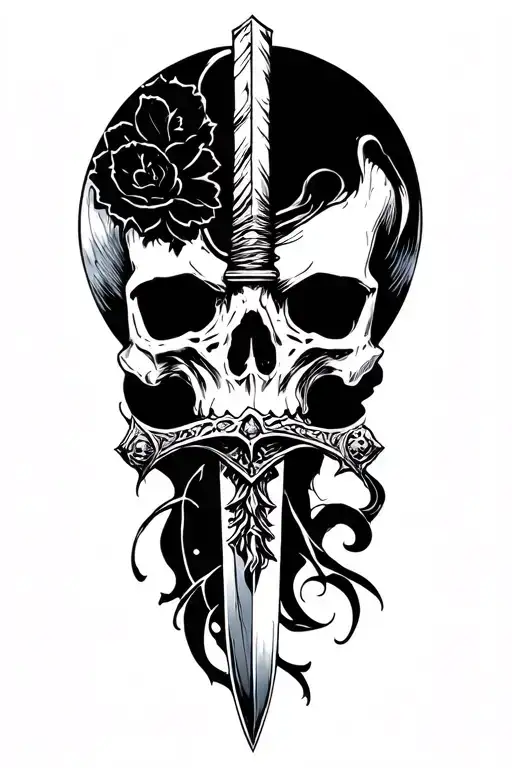 skull and sword tattoo tattoo design idea