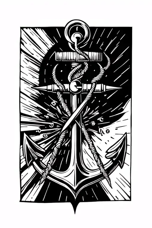 Anchor and compass tattoo design idea