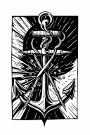 Anchor and compass tattoo design idea