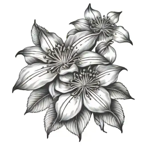 Clematis tattoo design idea