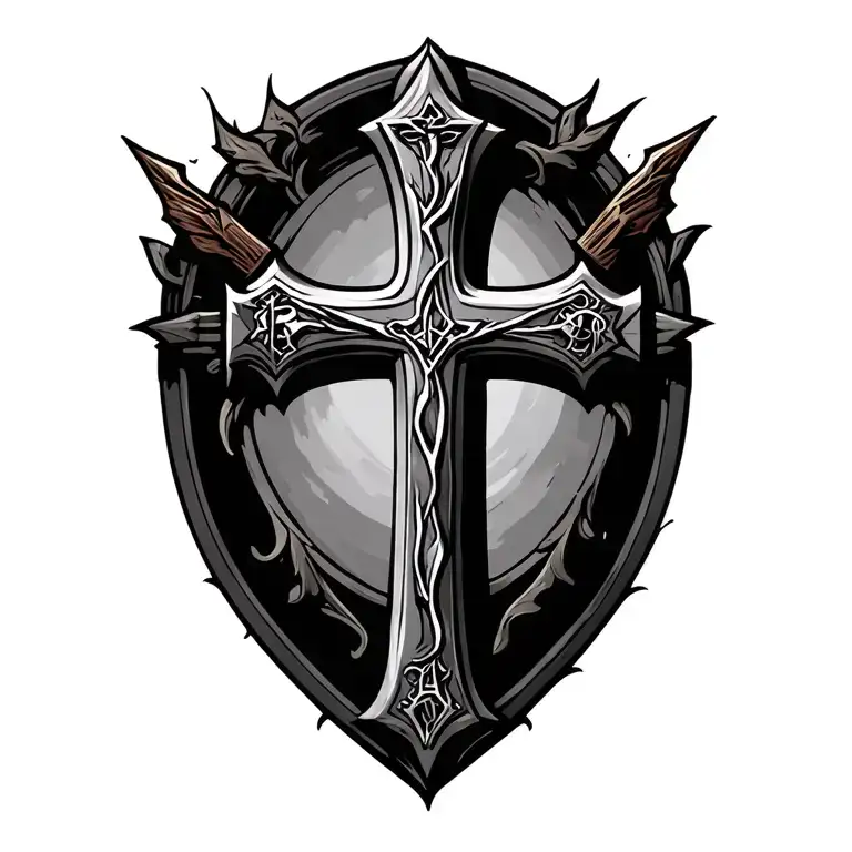 Iron Sharpens Iron Christian Cross tattoo design idea