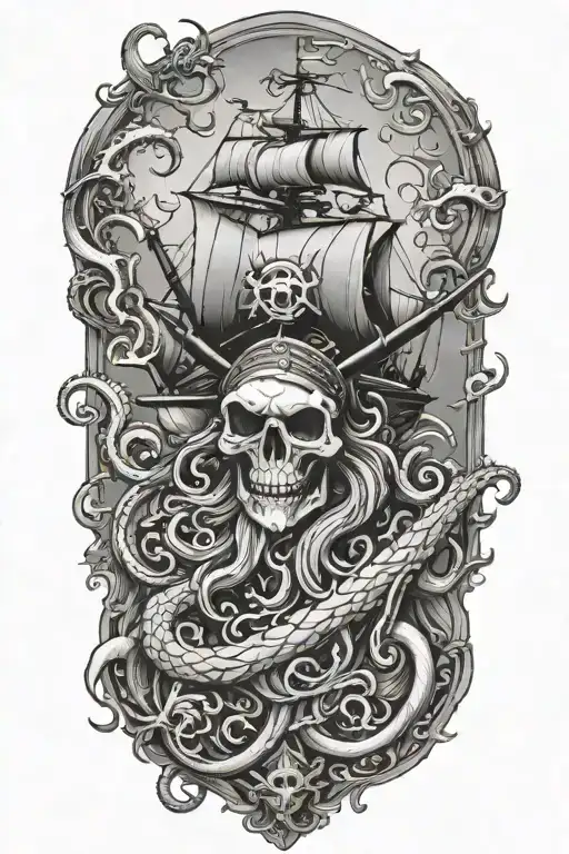 Pirates of the Caribbean, kraken tattoo design idea