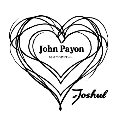 "John Payton Joshua" hearts connected line tattoo tattoo design idea