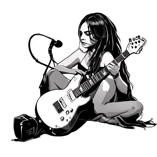 layla adley carter on a guitar tattoo design idea