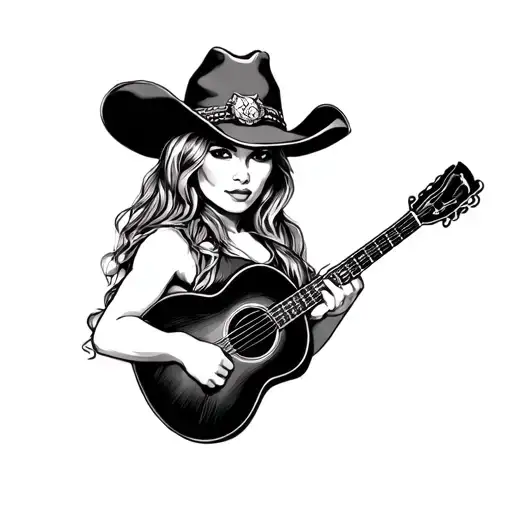 Western Cowgirl tattoo design idea