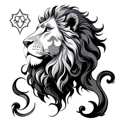 Gemini zodiac sign, leo zodiac sign tattoo design idea
