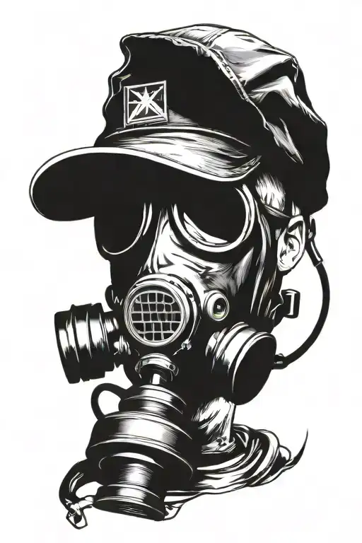gas mask, stalker radiation gear tattoo design idea