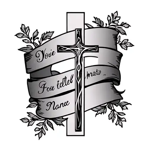 family names and cross tattoo tattoo design idea