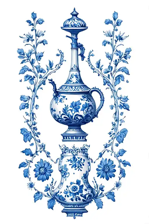 delftware pattern tattoo design idea