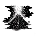 volcano lightning tattoo design idea