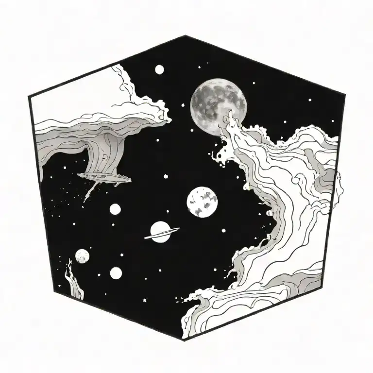 space landscape tattoo design idea