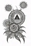 child disability family sun gem earthquake death  tattoo design idea