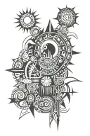 child disability family sun gem earthquake death  tattoo design idea