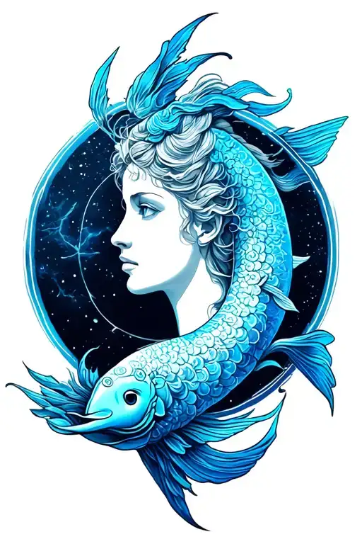 sagittarius, aquarius and pisces zodiac sign tattoo design idea