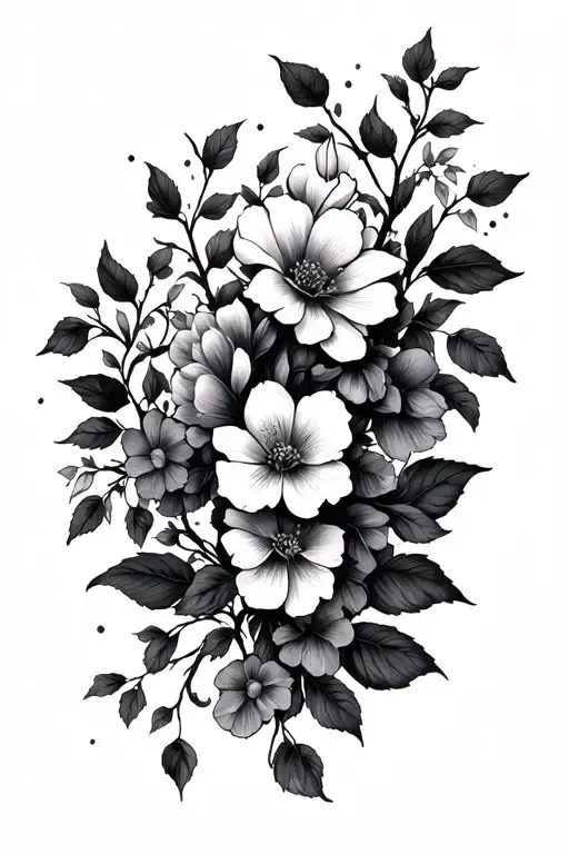 can you generate almost like a vine and flowers go around my chest and up to my shoulders collarbone, keep it masculine  tattoo design idea