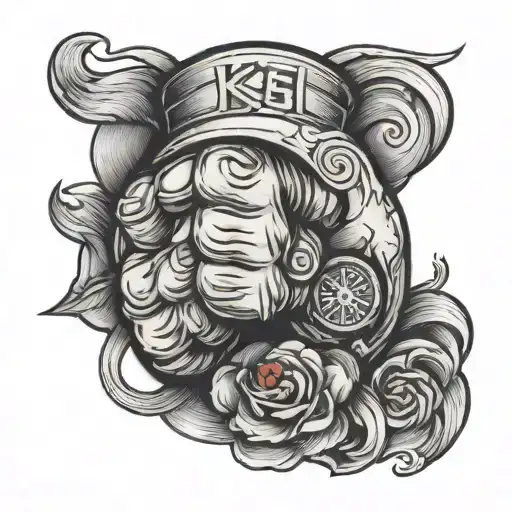keep fighting and fist  tattoo design idea