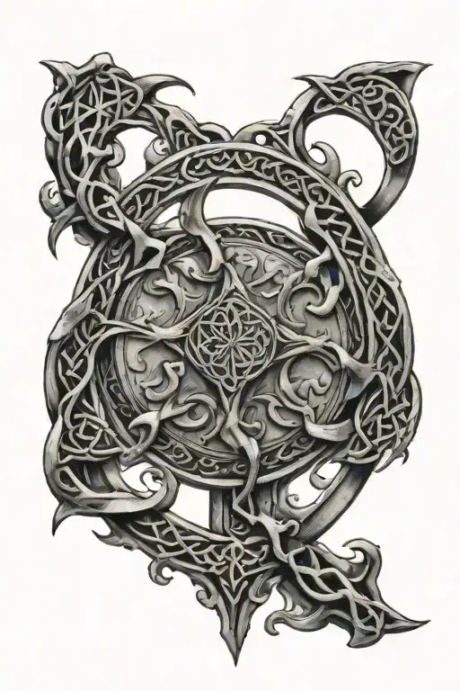 Celtic lord of the rings tattoo design idea