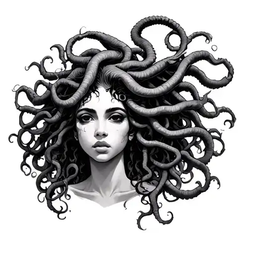 African American Medusa tattoo design idea
