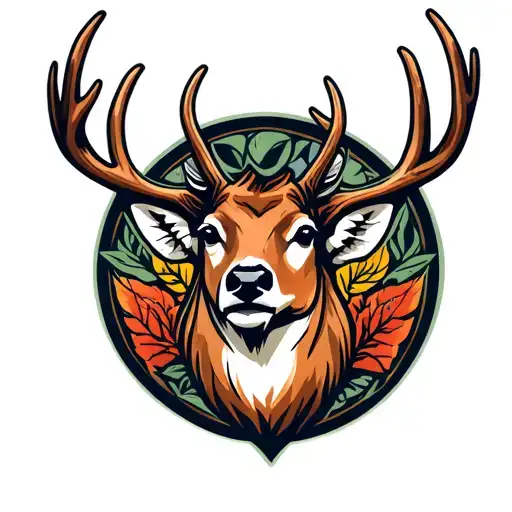 buck deer tattoo design idea