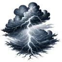 cloud cover with lightning storm tattoo design idea