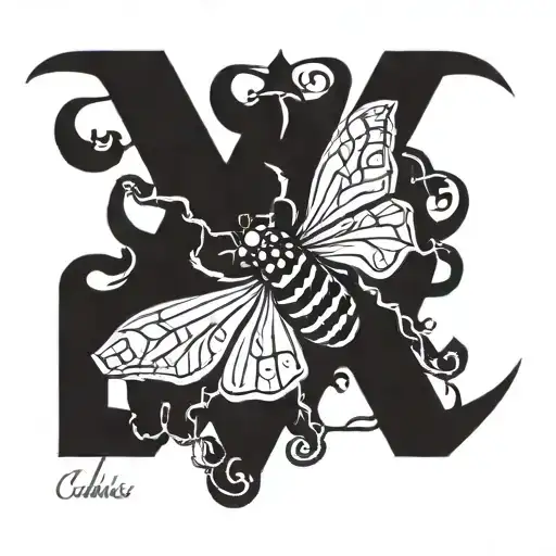 name Charlie with black widow spider tattoo design idea