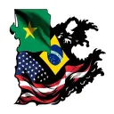 combine the USA and Vietnam and Brazil flag tattoo design idea